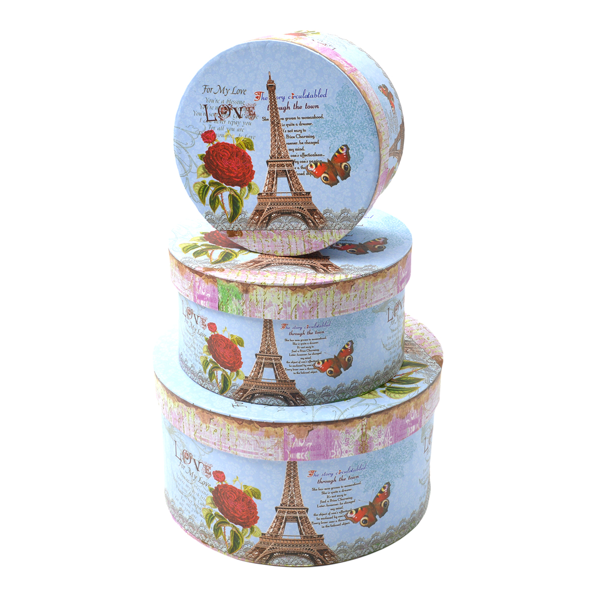 Set 3 cutii rotunde For my Love Paris AFO