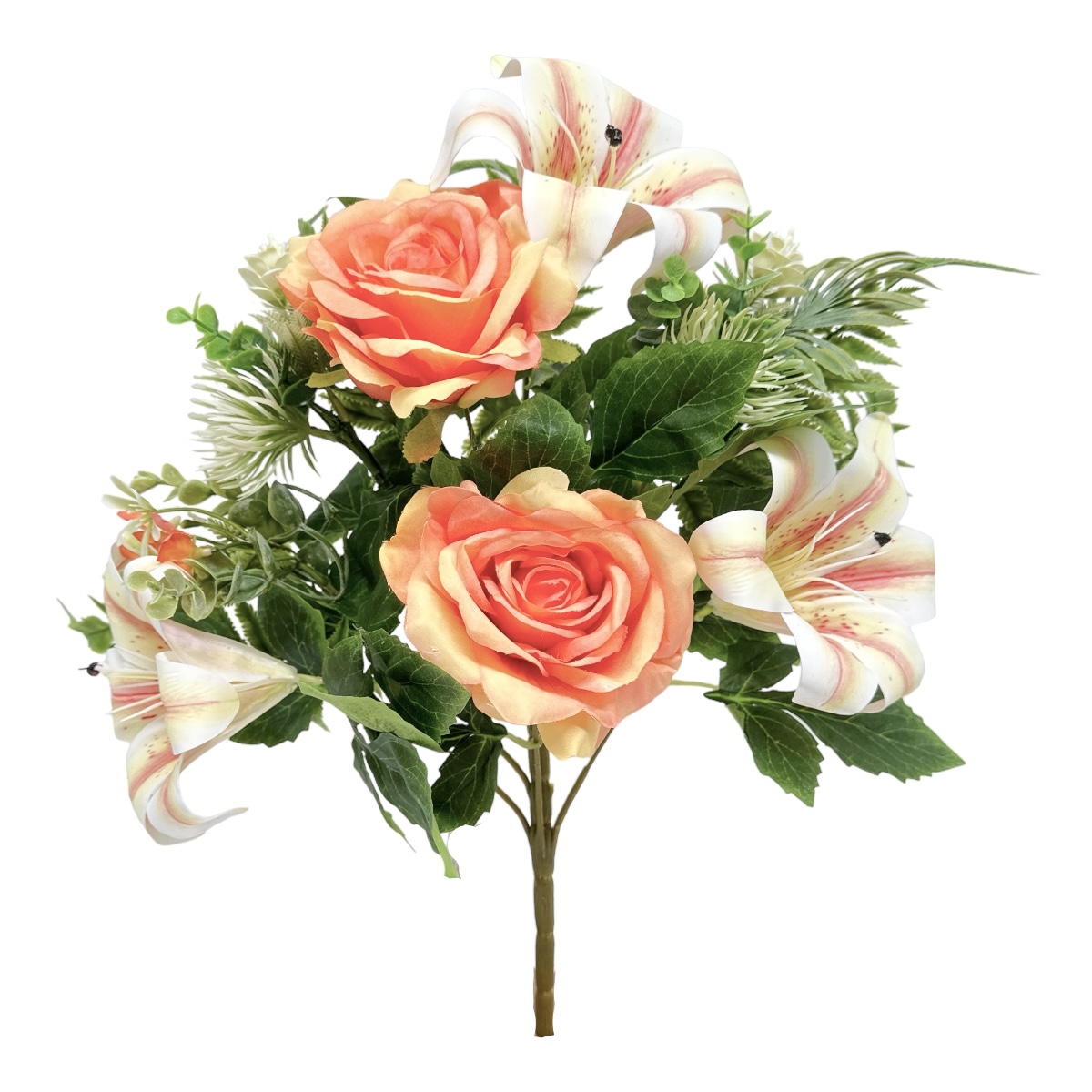 Buchet 5 fire crini Imperiali si trandafir orange